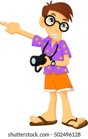 tourist boy cartoon