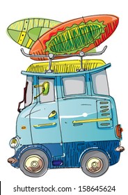tourist bus - cartoon