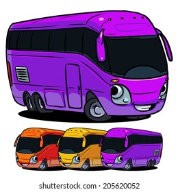 Tourist Bus. Cartoon Character