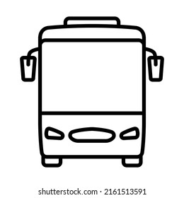 Tourist Bus Icon. Bold outline design with editable stroke width. Vector Illustration.