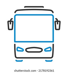 Tourist Bus Icon. Editable Bold Outline With Color Fill Design. Vector Illustration.