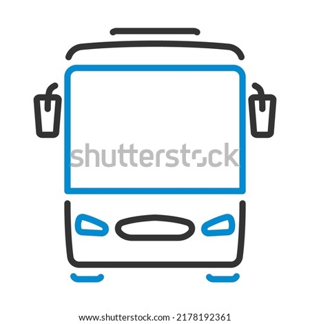 Tourist Bus Icon. Editable Bold Outline With Color Fill Design. Vector Illustration.