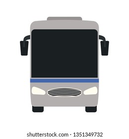 Tourist bus icon front view. Flat color design. Vector illustration.