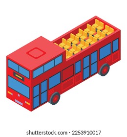 Tourist bus icon isometric vector. City bus. Old tour