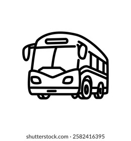 tourist bus icon vector, line style icon