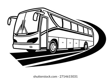 Logotipo de autobús turístico con efecto de movimiento