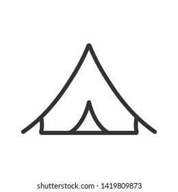 tourist canvas tent outline ui web icon. canvas tent vector icon for web, mobile and user interface design isolated on white background