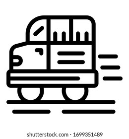 Tourist car icon. Outline tourist car vector icon for web design isolated on white background