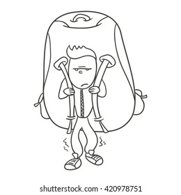 Tourist,  cartoon man. doodle style