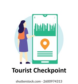 Tourist Checkpoint Vector illustration which can easily modify or edit

