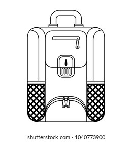 Tourist, city and school backpack flat vector outline icon. Objects isolated on white background.