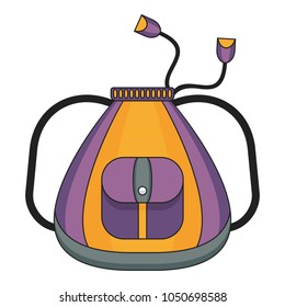 Tourist, city and school backpack flat vector icon. Objects isolated on white background.