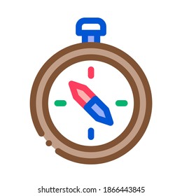 Tourist Compass Sign Icon Vector. Outline Tourist Compass Sign. Isolated Contour Symbol Illustration