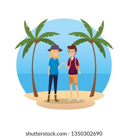tourist couple avatars characters