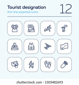 Tourist designation icon set.Travel concept. Vector illustration can be used for topics like cruise, journey, holiday