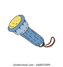 Lámpara turística. Diseño plano para camping, actividades al aire libre y viajes.vector dibujado a mano. Ilustración aislada en fondo blanco.