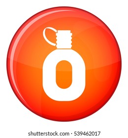 Tourist flask icon in red circle isolated on white background vector illustration
