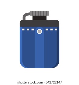 Tourist flask vector icon. Hiking water bottle illustration in flat design. Hip-flask isolated on white background.