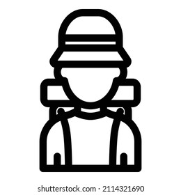 Tourist Flat Icon Isolated On White Background