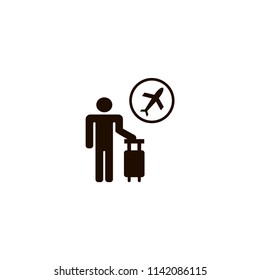 tourist flying icon. flat design