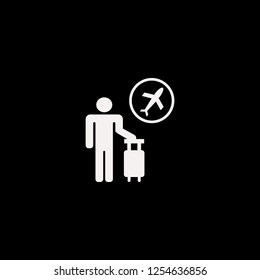 tourist flying vector icon. flat tourist flying design. tourist flying illustration for graphic 