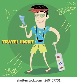 Tourist. funny illustration.Poster