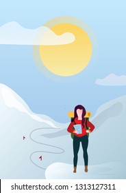 tourist girl . Vector illustration