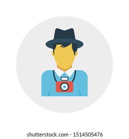 tourist glyph flat vector icon