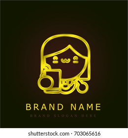 Tourist golden metallic logo