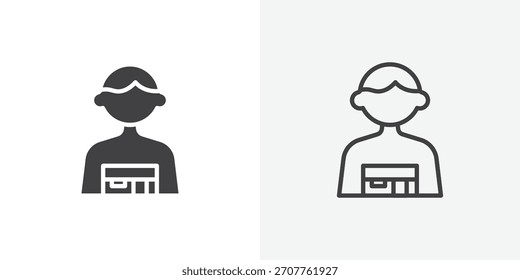 Icono de guía turística. colección de línea de trazo editable y estilos planos sólidos.