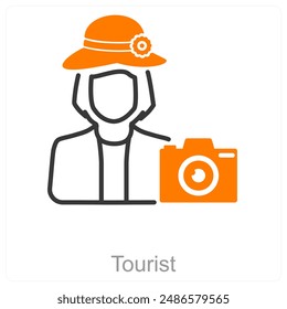 Tourist- und Guide-Icon-Konzept