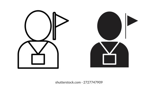 Conceito do ícone do Guia Turístico. pixel perfeito ícone da interface gráfica linear.