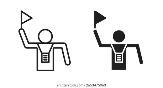 Tourist Guide icon, outline vector sign, linear and solid style pictogram isolated on white.