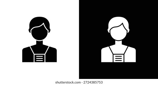 Ícone Guia Turístico simples ilustrações gráficas planas. Vetor de silhueta preto e branco