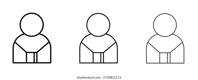 Tourist Guide icon thin line symbol on white background, editable stroke vector illustration