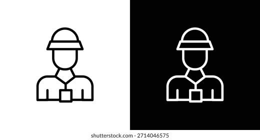 Tourist Guide icon in thin stroke and flat style.