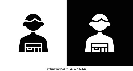 Icono de la Guía Turística. Ilustración vectorial. Silueta en color negro