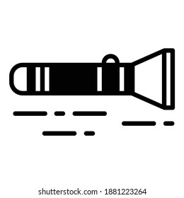 Tourist Hand Torch Flat Icon Isolated On White Background