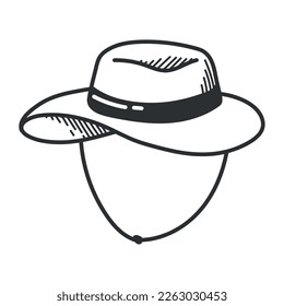 tourist hat accessory doodle icon