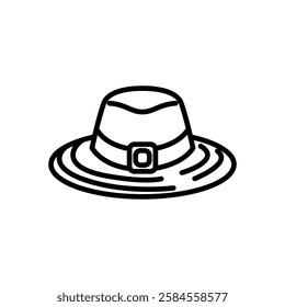 tourist hat icon vector, line style icon