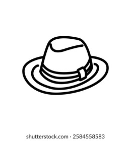 tourist hat icon vector, line style icon