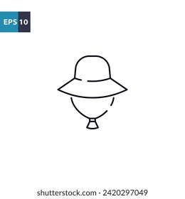 Tourist hat outline icon Vector illustration