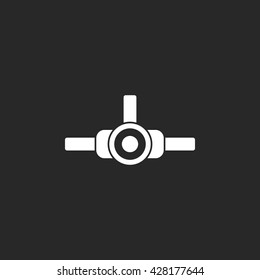 Tourist head flashlight sign simple icon on  background