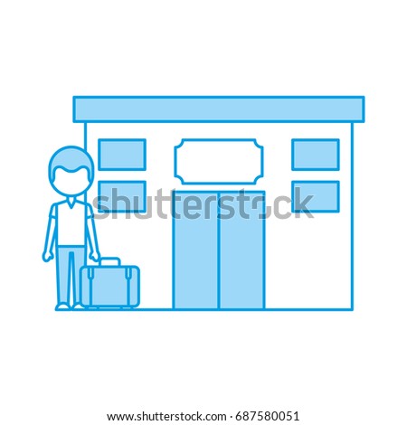tourist in hotel building