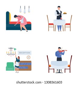 Tourist housekeeping icons pack creatively designed to be used in traveling, hotelling and other related projects. These icons can be edited as per need.