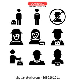 tourist icon or logo isolated sign symbol vector illustration - Collection of high quality black style vector icons
