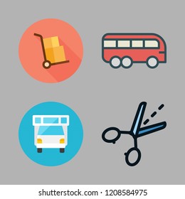 tourist icon set. vector set about packs, guide, caravan and bus icons set.