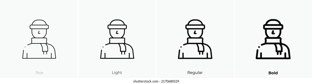 tourist icon. Thin, Light Regular And Bold style design isolated on white background