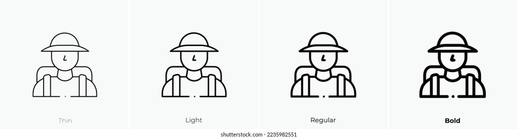 tourist icon. Thin, Light Regular And Bold style design isolated on white background