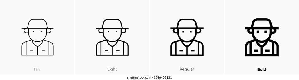 tourist icon. Thin, Light Regular And Bold style design isolated on white background